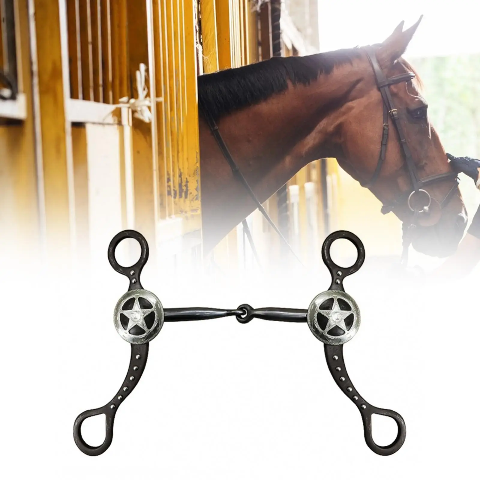 

Horse Bit Professional Equestrian Horse Equipment Sturdy Outdoor Horse Accessories Decorative Western Horse Snaffle Training Bit