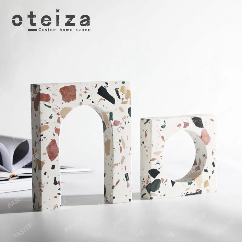 Modern minimalist terrazzo geometric decoration sample room soft decoration home living room porch desktop