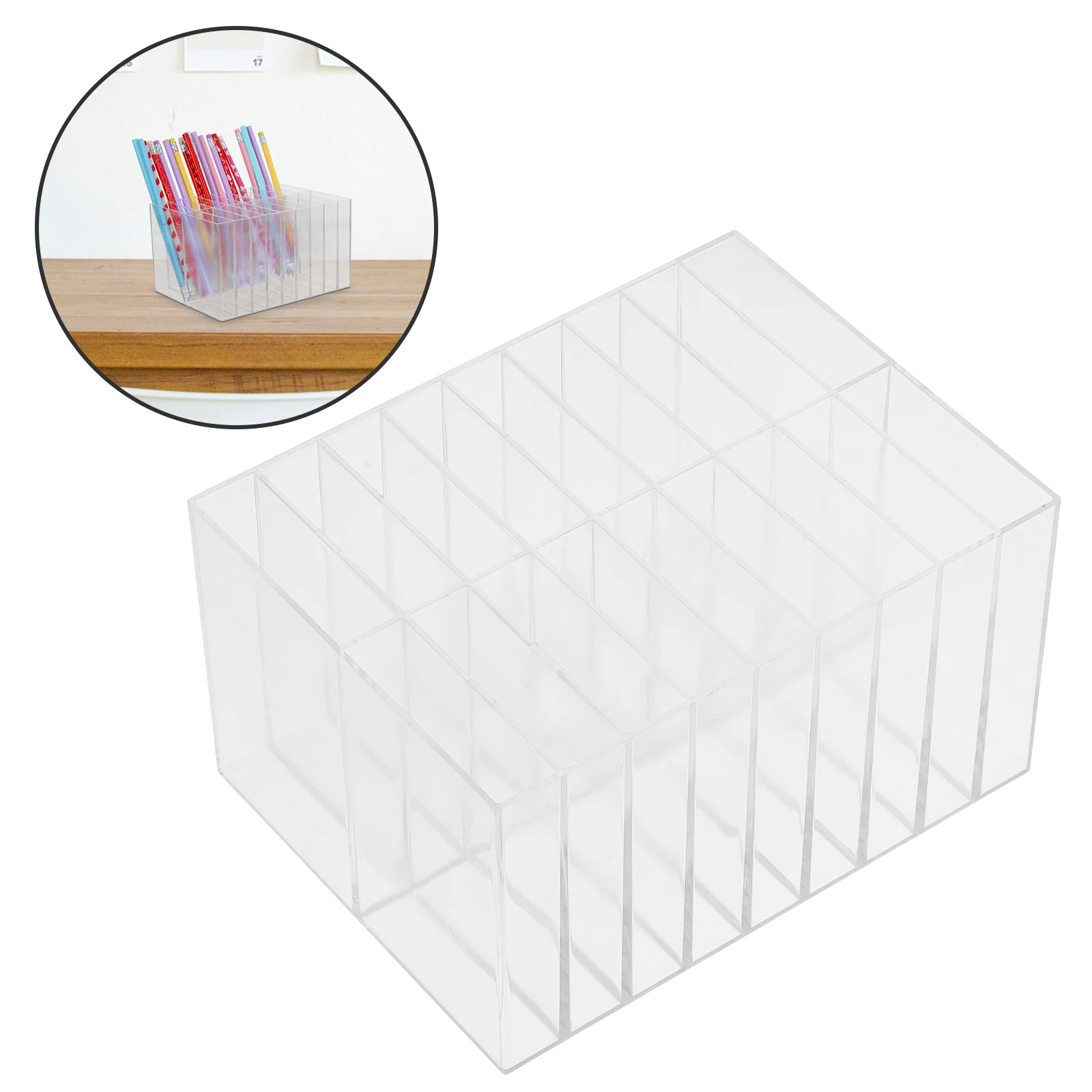 Прозрачный держатель для ручек с 18 сетками, большая емкость, стеллаж для хранения маркеров, органайзер для ручек для офиса, школы, держатель для сортировки стола