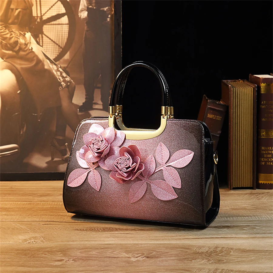 3DFlower Decor Handbag For Women, Fashion Top Handle Satchel Bag, Trendy Crossbody Bag, Women\'s Casual Handbag, Shoulder Bag