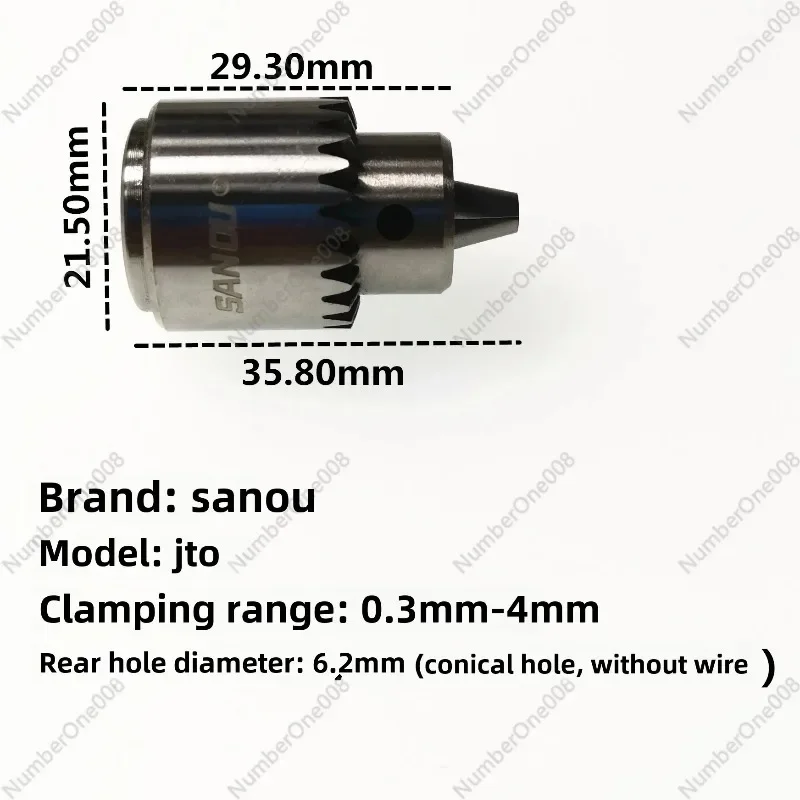 0.3-4mm Mini Precision Drill Chuck, JT0 Taper Electric Grinding Collet for 555 Motor, High Accuracy Keyless Drill Press