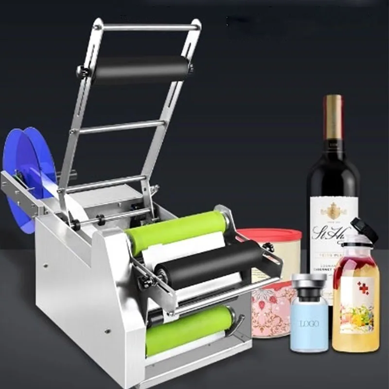Applicatore di etichette 220V Confezionatrice manuale semiautomatica per etichettatrice per tubi di latta per bottiglie rotonde in plastica