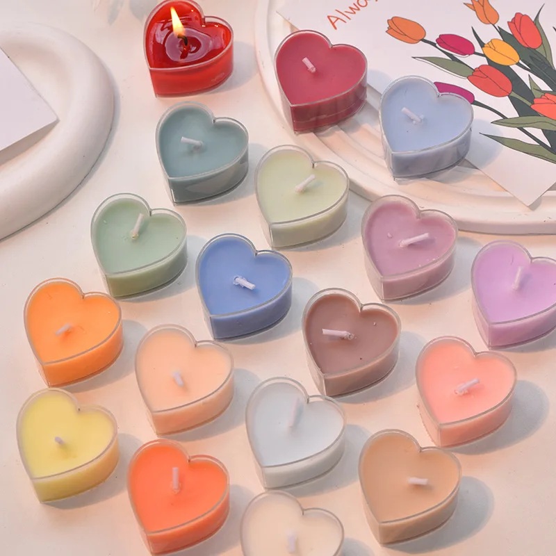 

Heart Shaped Candles Family Decoration Birthday Proposal Floating Candles 4-hour Love Tea Wax