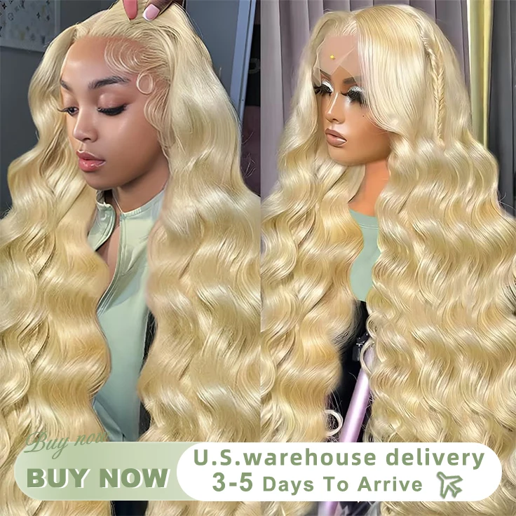 

613 Body Wave Human Hair Wigs 13x6 HD Transparent Front Lace Human Hair Wig 30Inch Brazilian Remy Pre Plucked Closure Blonde Wig