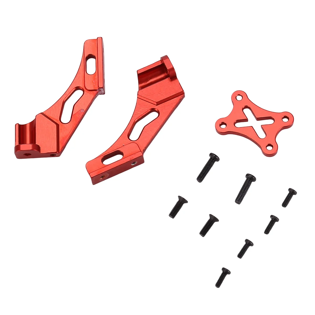 144001 -1258 peças fixas de cauda de metal conjunto de acessórios de firmware de asa traseira para Wltoys 144001   Peças de carro RC 1/14 4WD, vermelho