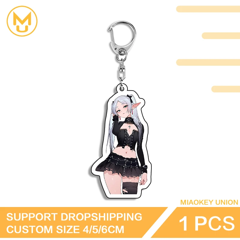 Frieren Enchanting Keychain Accessories Acrylic Cool Girl Amusing Trendy Decorative For Backpack Clothes Hat Jewelry Gifts
