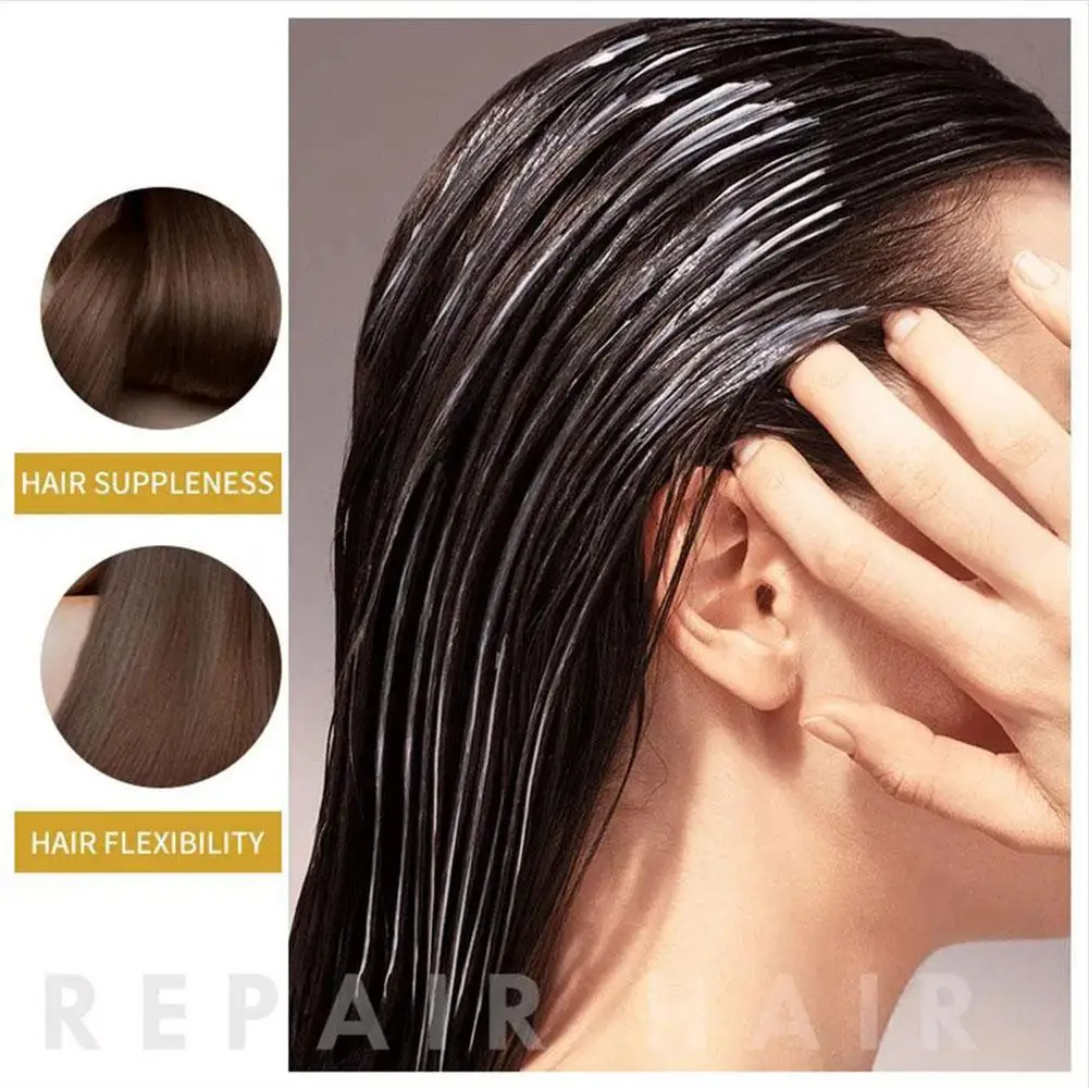 Kondisioner rambut Keratin Y2Y4, krim nutrisi lembut multifungsi, perbaikan rambut gosong