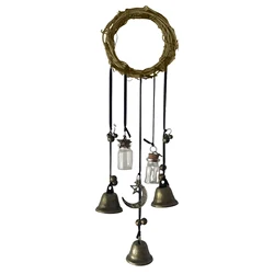 10pcs Handmade Hanging Witch Bell Protection Door Hanger Witch Wind Chime Wreath Magic Wind Chime Pendant Home Craft Decoration