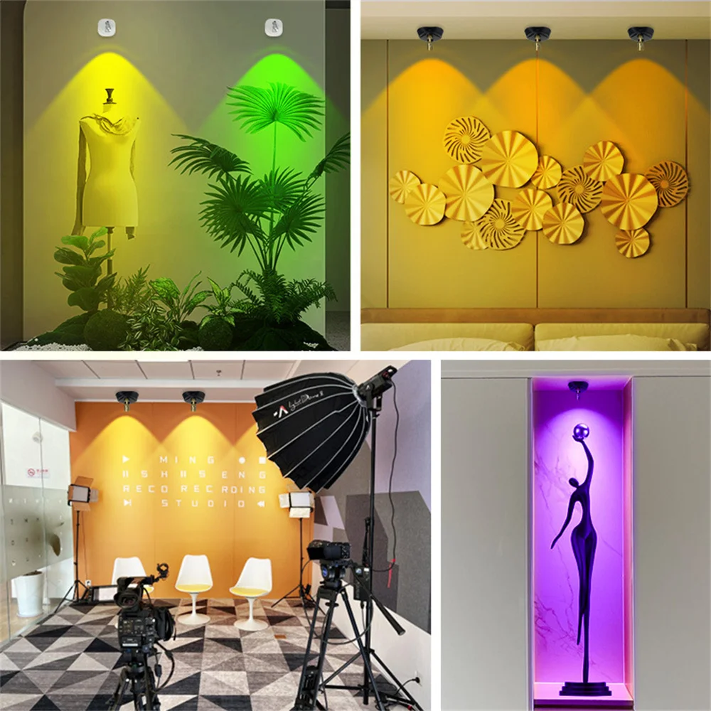 Wireless Spotlights Color Changing Remote Rechargeable Ceiling Mini Lamp Spot Light Indoor Wireless Led Spotlight with Battery