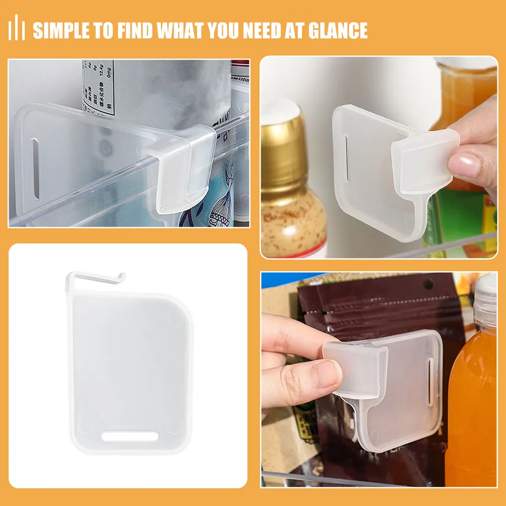 100Pcs Fridge Side Door Divider Plastic Refrigerator Organizer Clip-on Space Saver for Kitchen Cabinets Drawers Freezer Daily