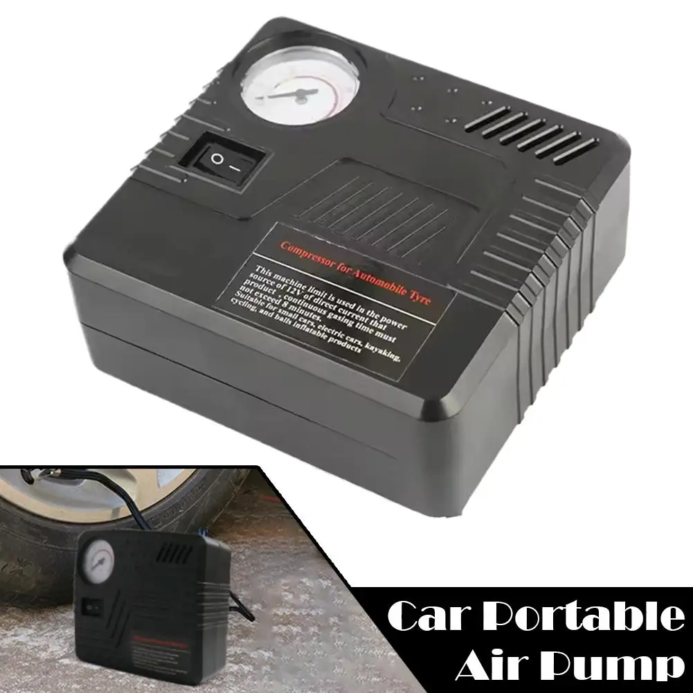 

Car Emergency Auto Air Pump DC 12V Tire Inflator Tool Lighter Pressure Connector Gauge Compact Cigarette G7Y1