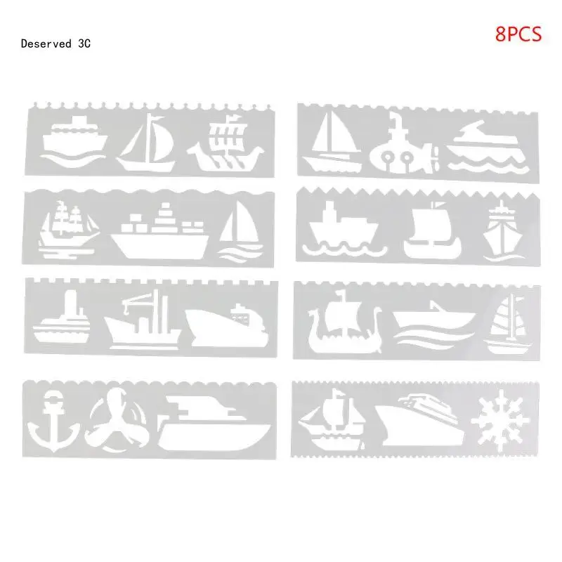 8Pcs/set Kids Plastic Drawing Template Rulers Stencils DIY Painting DIY Making S