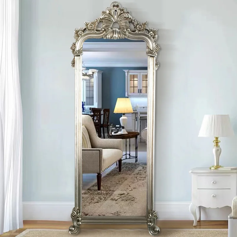 European style dressing mirror full length mirror floor use retro clothing store fitting barbershop beauty mirror