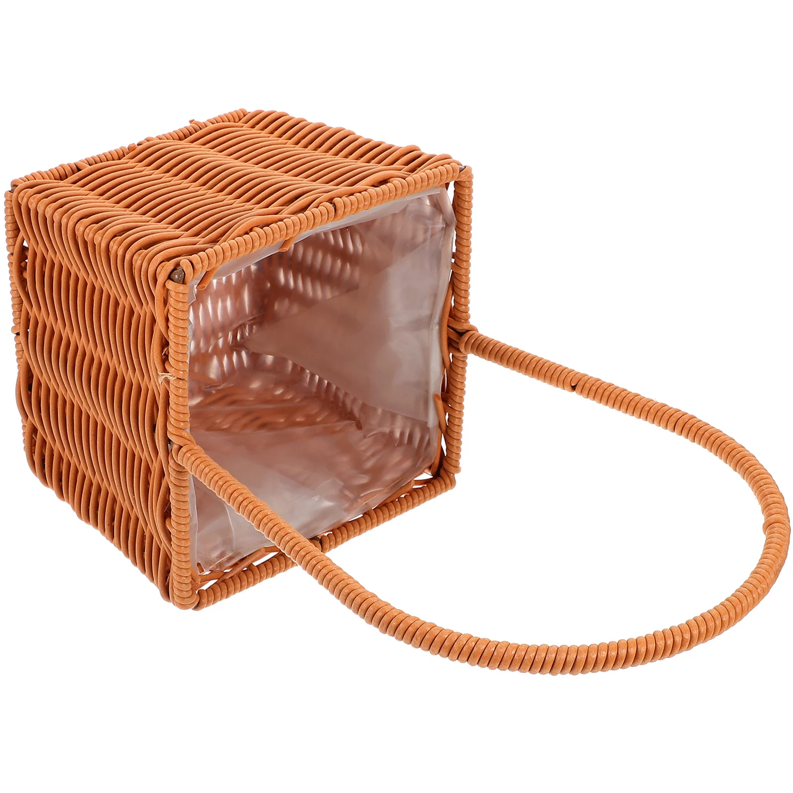 

Woven H Basket Small Round Retro Picnic Storage Snack Flower Wedding Portable H Fruit Baskets for Party Banquet