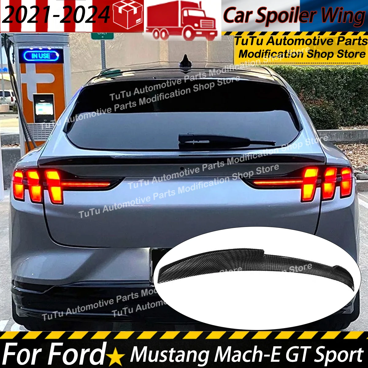 Rear Spoiler Splitter Lip for Ford Mustang Mach-E 2021 2022 2023 2024 GT Sport Rear Diffuser Guard Protector Cover Spoiler Wing
