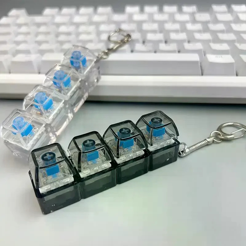 Decompression Button Tester Keychain – Fingertip Press Stress Relief Toy, Clicky Keycap Pendant, Anxiety Relief Gadget