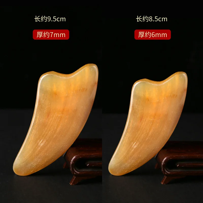 A placa gua sha de chifre espessada é uma ferramenta especial de beleza facial para todo o corpo e uma ferramenta universal de raspagem facial. É usado