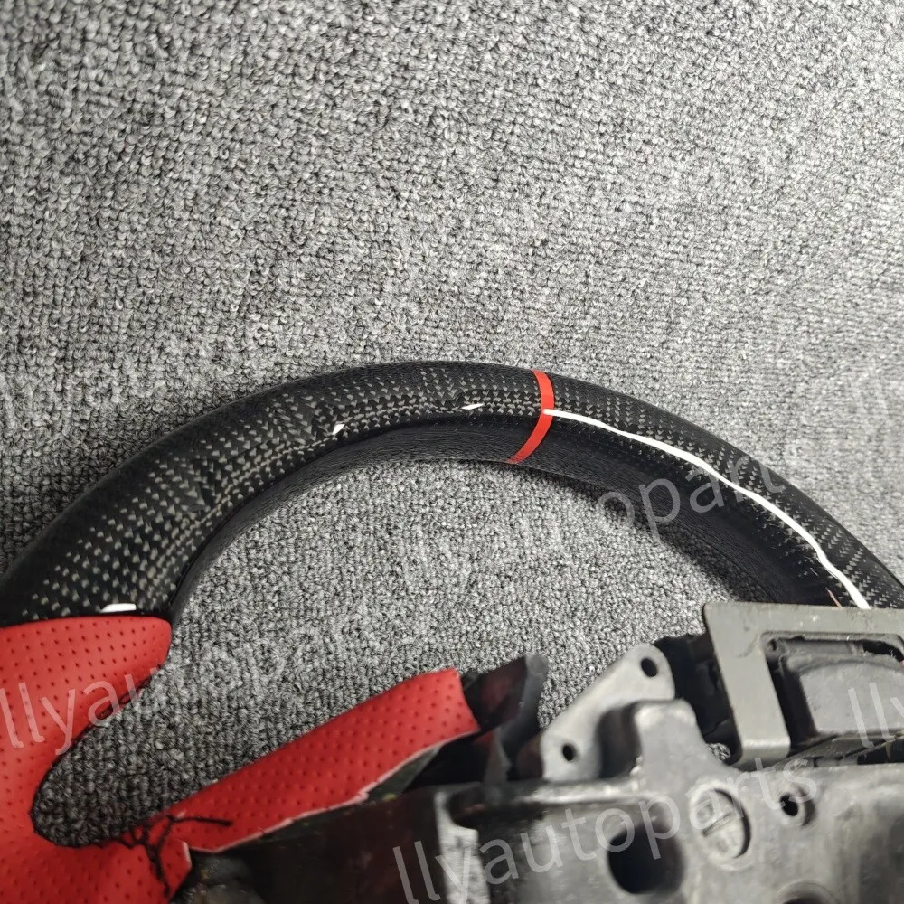 Echtes Carbon-Lenkrad mit rotem Lederbezug für Honda Accord 8. Generation 2008~2012 – Detail 5