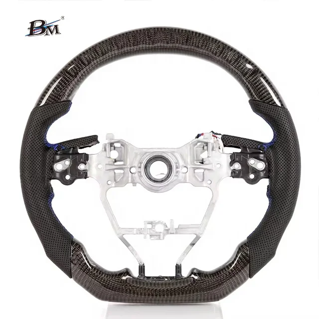 BM 100% ألياف الكربون الحقيقية مصباح ليد لتويوتا كورولا RAV4 كراون كامري يارس أوريس مخصص الرياضة عجلات القيادة ملحق جديد