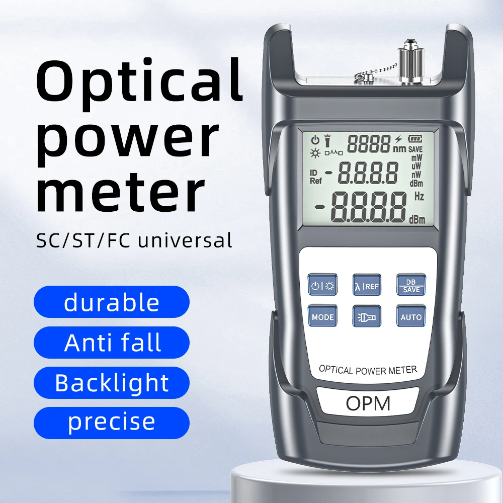 10 Wavelengths Optical Power Meter OP50 OPM FTTH Fiber Optical Power Meter -70~+10dBm/-50~+26dBm SC FC ST Interface Mini OPM