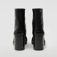 2026 Luxury Brand Design Leather Tabi Boots Fashion Round Chunky High Heel Ankle Boots For Women Autumn Winter Split Toe Shoes - Image 2
