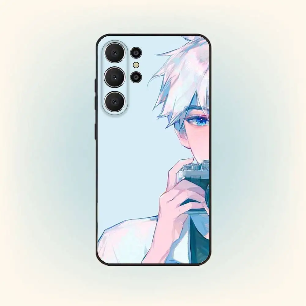 L-Lu G-Guang L-Link C-Click Capa de telefone para Samsung S25, S24, S21, S22, S23, S30, Ultra, S20, Plus, Fe, Lite, 10,9,5G Capa preta