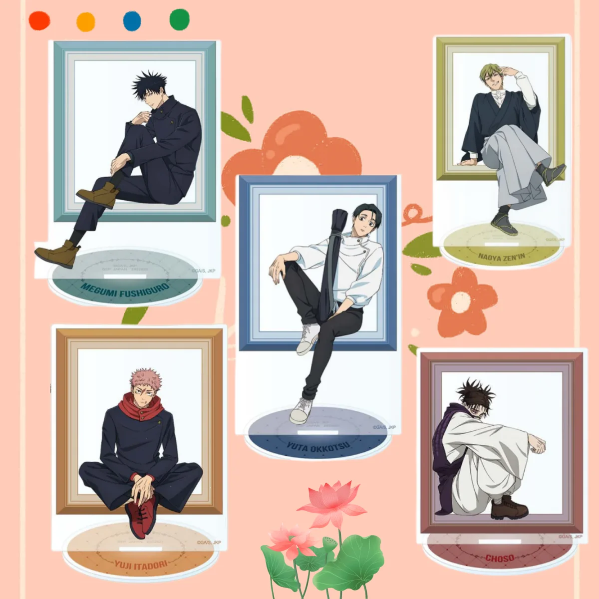 

Акриловые подставки для фигурок JJK: Мегуми Фушигуро, Юта Оккоцу, Наоя Зенин, Юдзи Итадори, Чосо. Изысканные аниме-украшения DIY. Идеальный подарок.