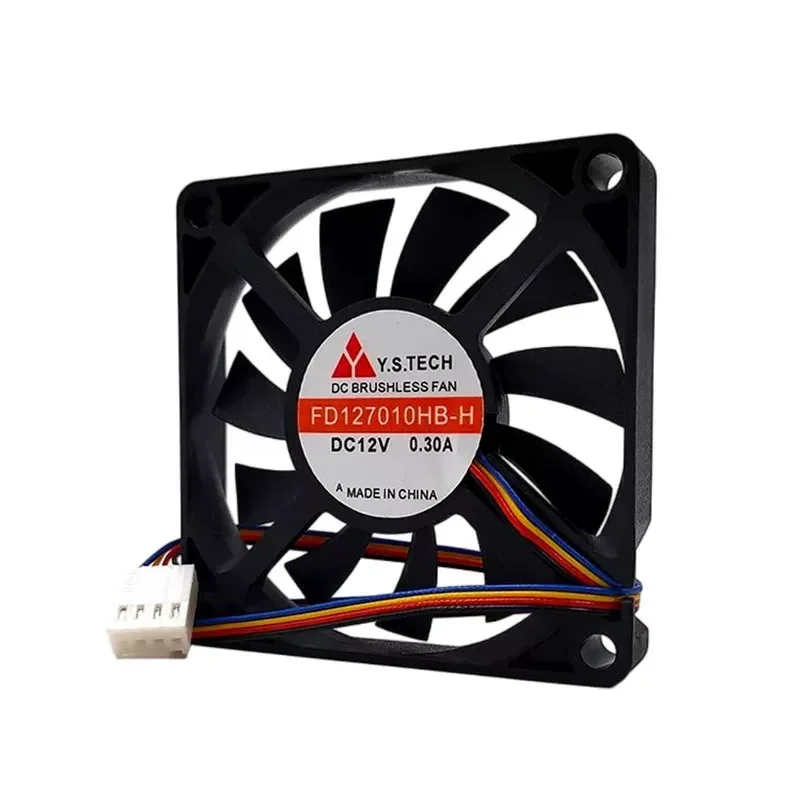 Ultra-thin 4-pin PWM Temperature Control Fan for YENSUN Wonsan FD127010HB-H 12V 0.30A 7010 7CM