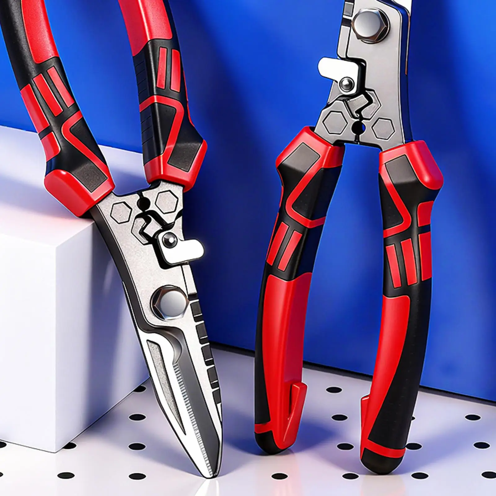 Tesouras de corte de metal, cortador de aviação, corte de aço para folha de metal, lata, aço inoxidável, alumínio, fio de cobre, construção industrial