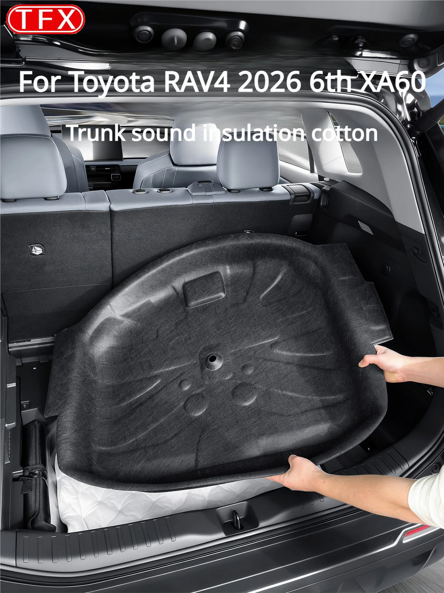 For Toyota RAV4 2026 6th XA60 Car Styling Spare Tire Soundproof Trunk Noise Reduction Damping Mat Pro Anti-Vibration Accessories