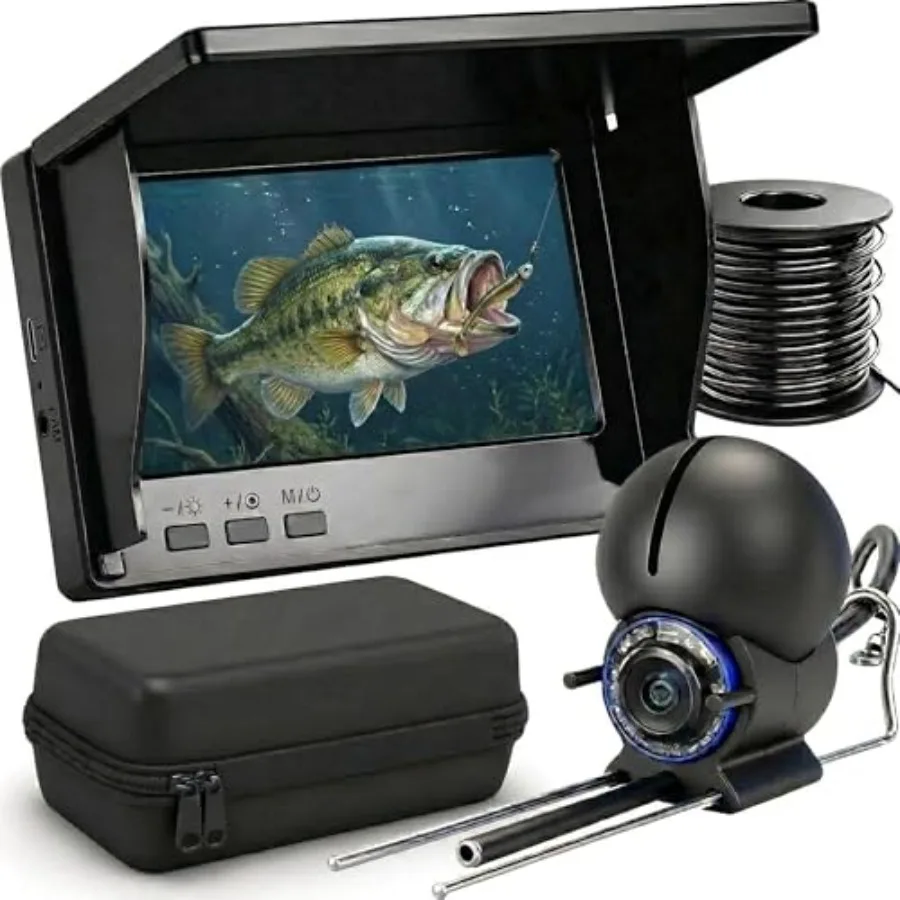 

Underwater Fishing Camera for ice, lake, boat, kayak fishing; PVC housing; black; 4.3-inch LCD, 5000mAh battery, infrared night