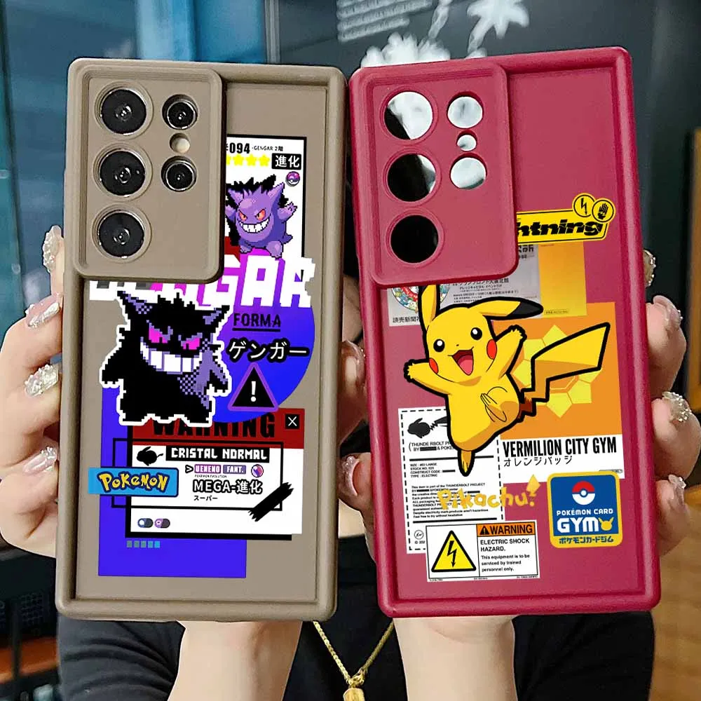 أنيمي الجنغر بيكاتشو لسامسونج غالاكسي S25 S24 S23 S22 S21 S20 زائد الترا FE لايت العين سلم جراب هاتف