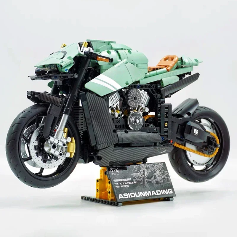 Technical City Speed Racing Motorcycle Building Blocks Model High-Tech Motorbike Assemble Bricks Toys For Kid Birthday Gifts MOC