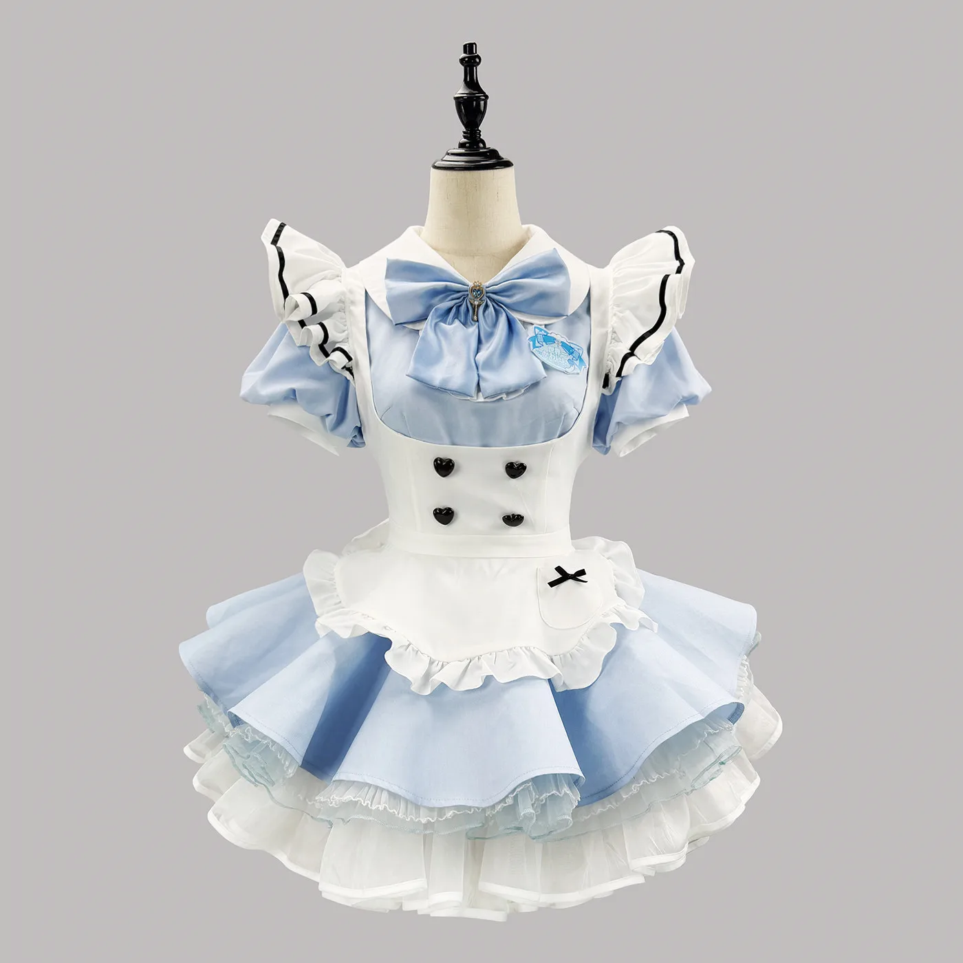 Robe de femme de chambre Sweet Lolita, mini-robe à volants vert menthe avec tablier et nœud, costume de cosplay, tenue d'anime pour femme, fête d'Halloween