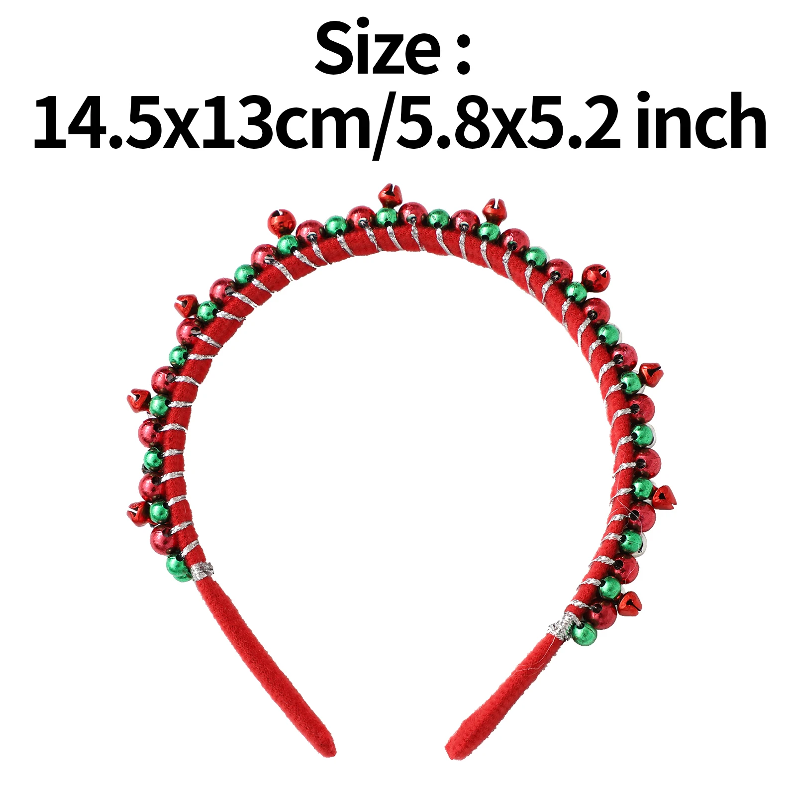 Copricapo natalizio campana fascia Jingle Bells rosso verde perline di plastica adulti bambini Xmas Festival Party Cosplay accessori per capelli