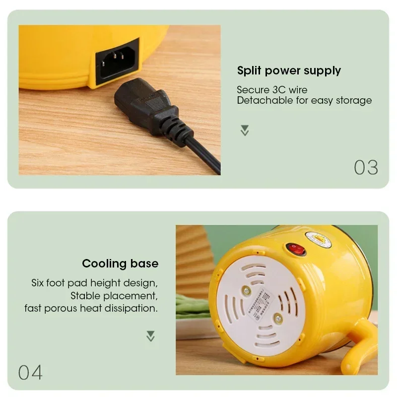 Multifunctional Electric Hot Pot Yellow duck Non-stick Pot 1.8L 1-2 People Cooking Pot Dormitory Household Electric Hot Pot