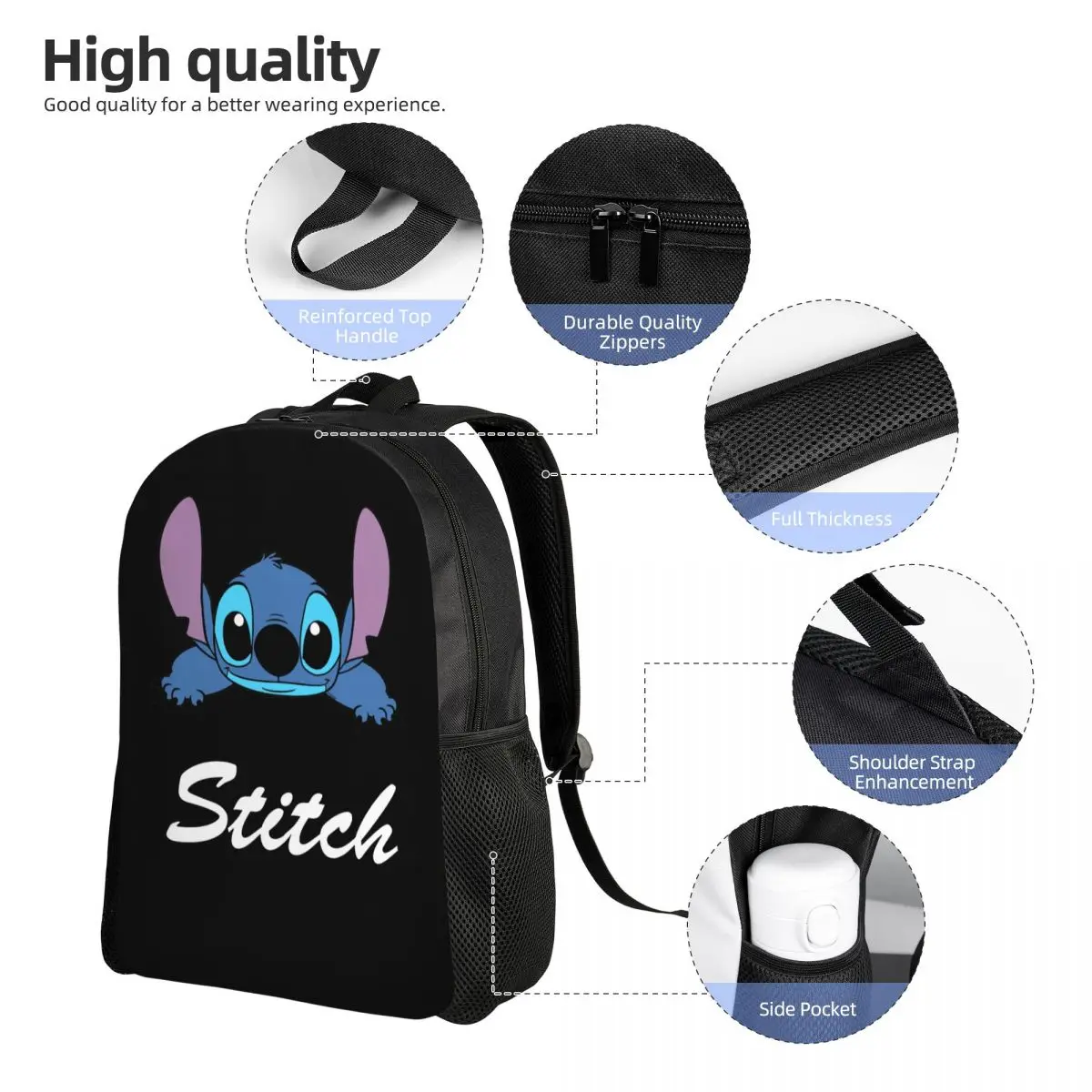 Stitch Kid Backpack for Kids Girls Boys Backpacks Kawaii Angel Daycare Child Bookbag