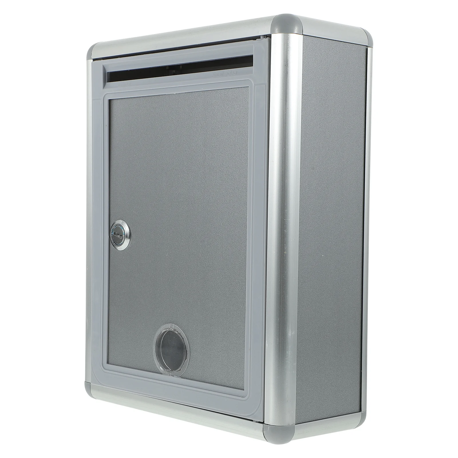 1Pcs Wall-Mounted Aluminum Alloy Suggestion Box Lockable Security Ballot Box Silver Grey Outdoor Letter Storage Container