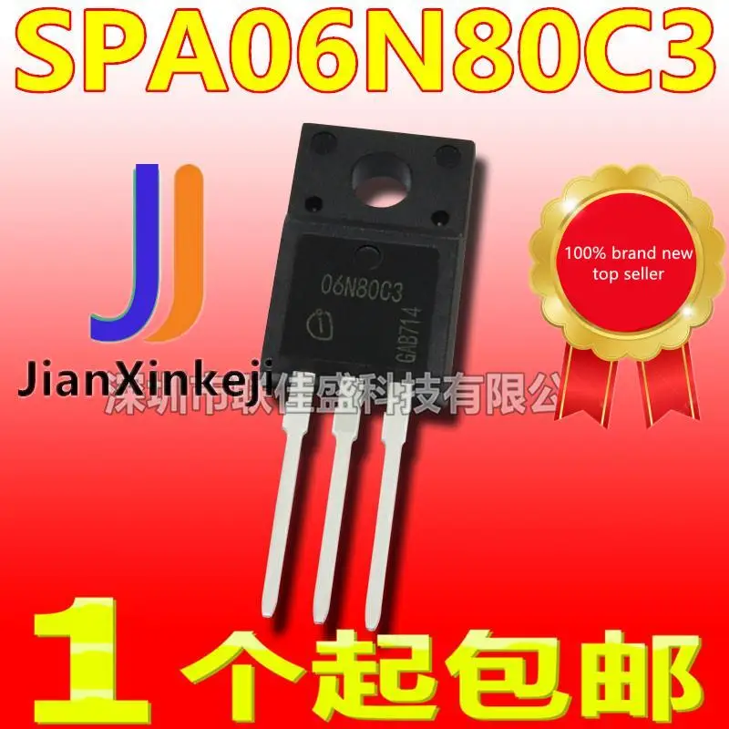 

10pcs 100% orginal new in stock SPA06N80C3 06N80C3 6A 800V N-channel MOS tube field effect tube TO-220F