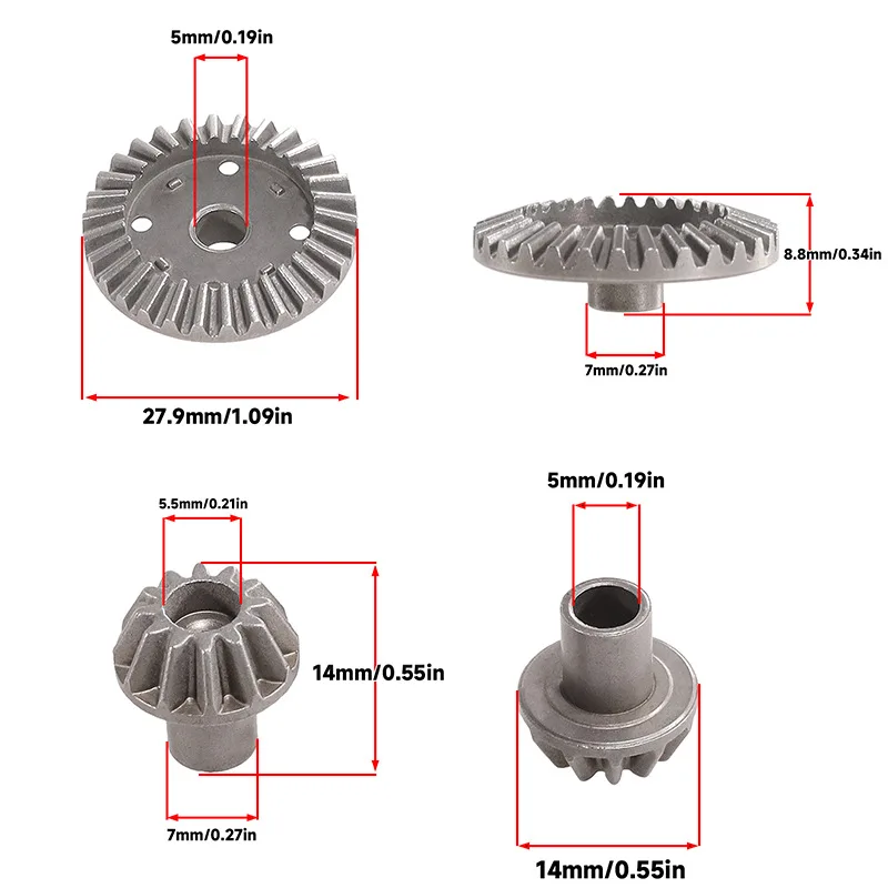 Geeignet für MN1/12 MN128 MN86 G500 RC Auto Upgrade Metall Vorder- und Hinterachse Welle Getriebe Ausgang Zähne Teile Zubehör