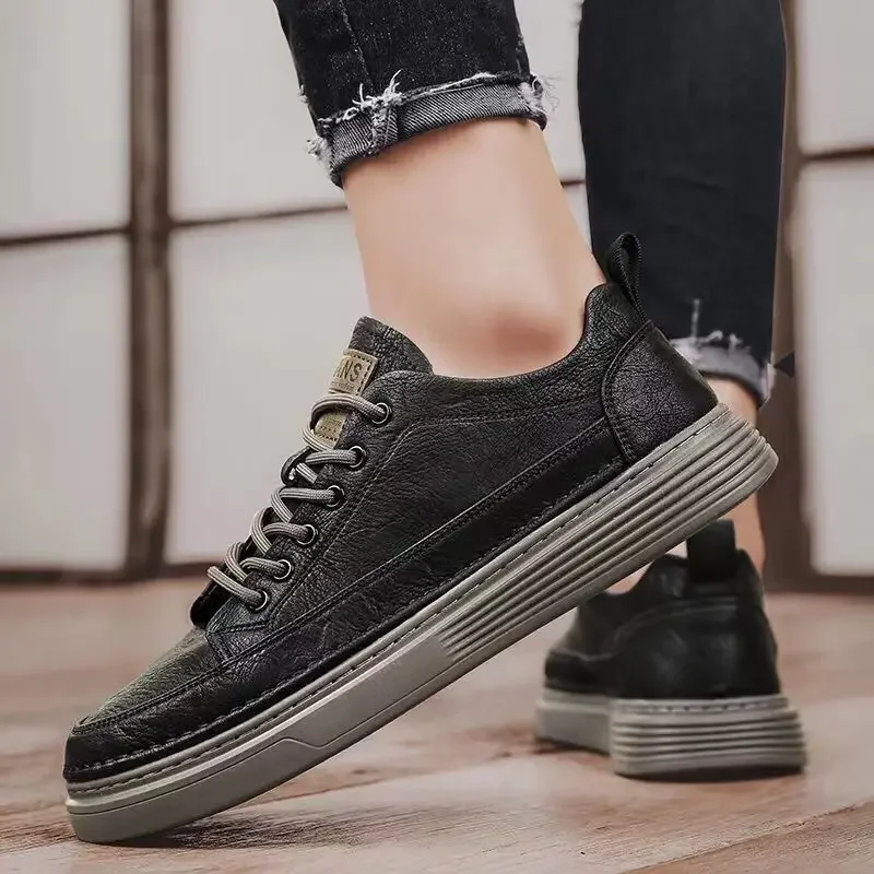 New In Black Casual Men\'s Vulcanize Shoes Luxury Sale Free Delivery Shipping Cheap Liquidation Clearance Adults On Sneakers Male