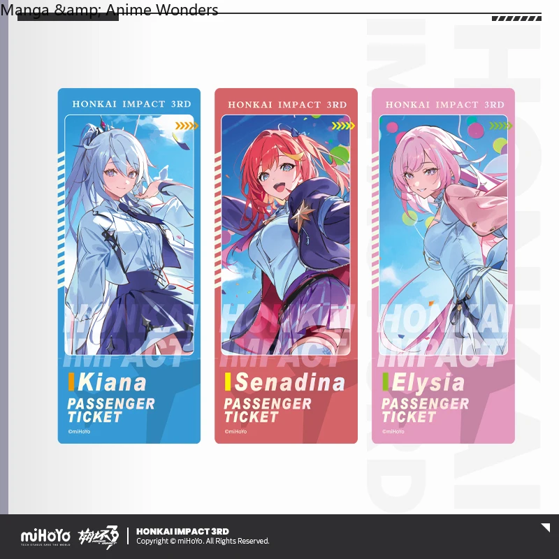 Presale Sunsyea Honkai Impact 3rd Official Merch miHoYo Original Authentic QJQD Series Laser Tickets Kiana Elysia Senadina