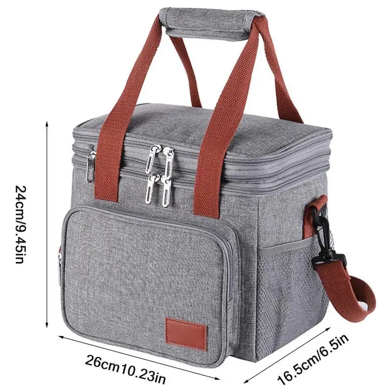 

Double Layer Lunch Bag Double-Layer Lunch Bag with Large Capacity Large Luch Tote Bag for Men Women Hot Weather Dining for