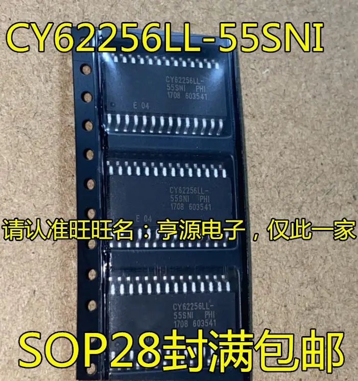 Free shipping   CY62256LL CY62256LL-55SNI  SOP28   5PCS