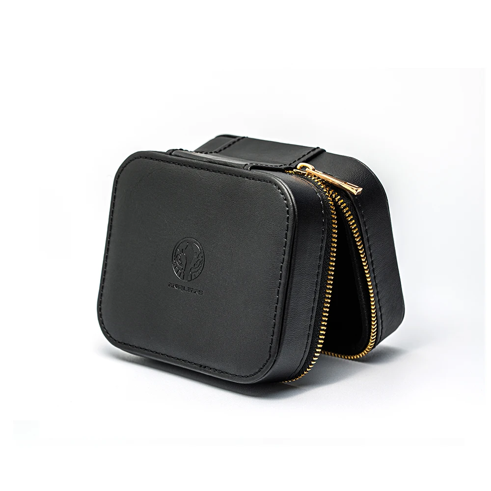 Angelears جلد أسود بولي Earphone حقيبة التخزين HIFI تحمل ملحقات حافظة مستطيلة لمحولات الصوت IEMs سماعات الأذن