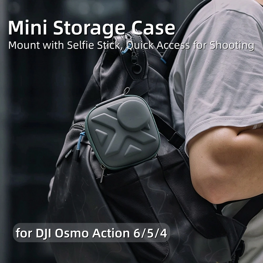 Mini Hard Carry Case Storage Bag with Lanyard Protect for DJI Osmo Action 6/5 Pro/4 Insta360 Ace Pro 2 Sport Camera Accessories