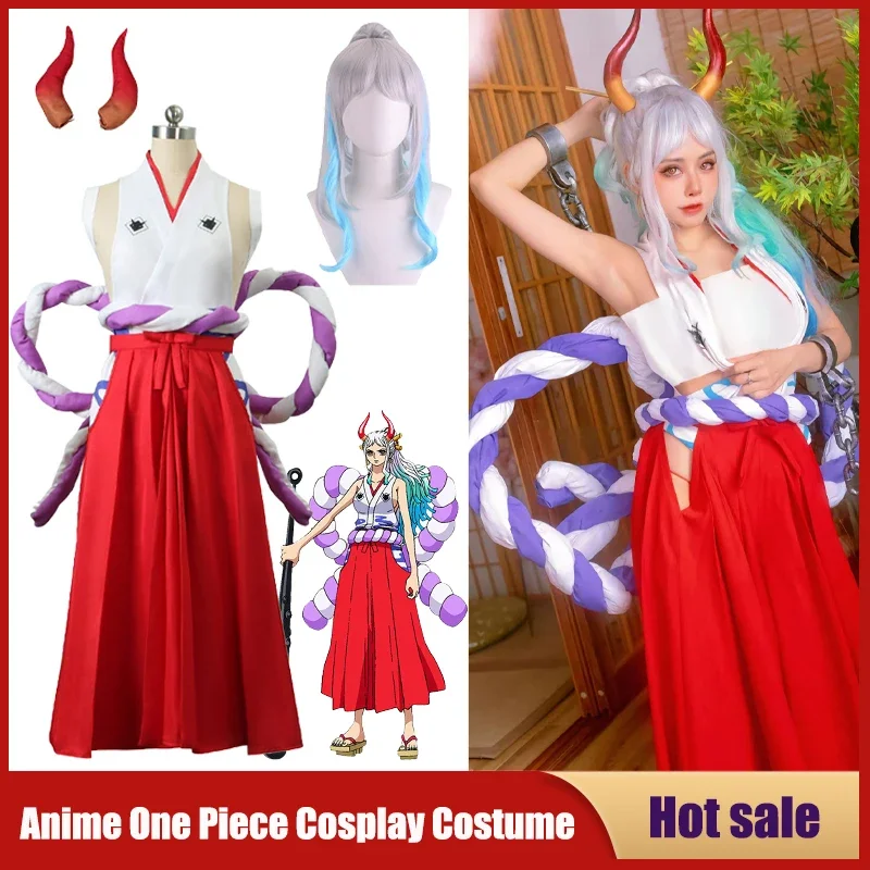 

Anime One Cosplay Costume Yamato COS Kimono Uniform Wig Skirt Women Carnival Party Performance Christmas Samurai Dresses