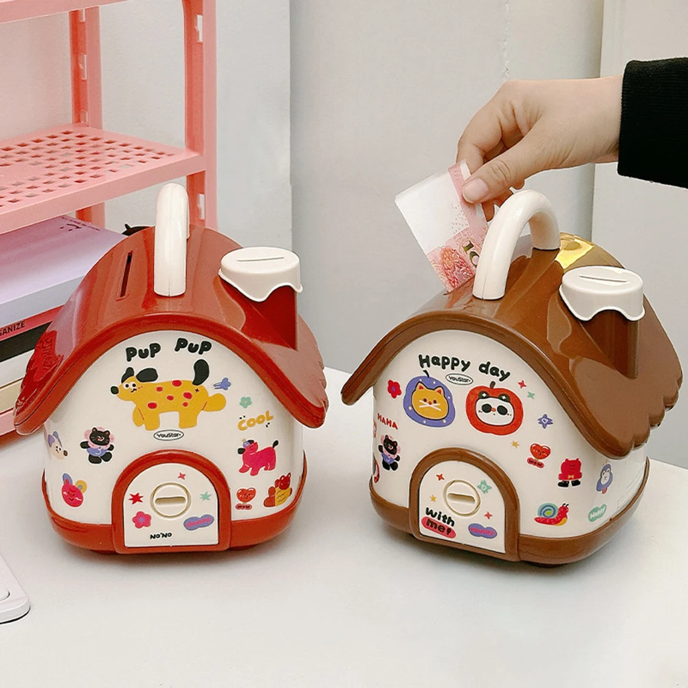 Cute Coin Saving Box With Lock Adorable Home Decor Birthday Present For Kids