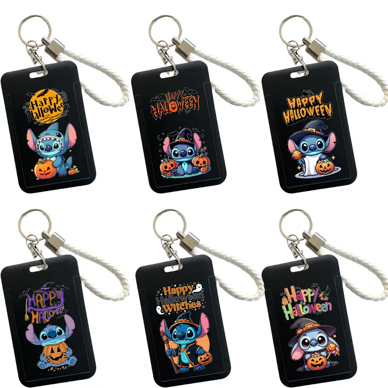 

Disney Stitch Студенческий автобус ID-карта Хэллоуин Защитный чехол Брелок для ключей Школьный доступ Дверная карта Держатель кредитной карты Сумка Брелок