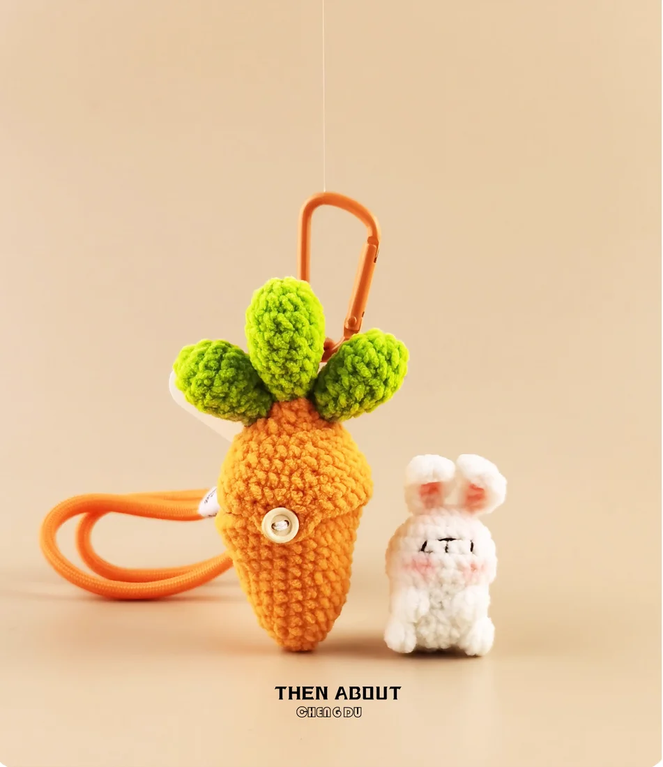 Interesting carrot Tibetan Bunny bag pendant pendant Keychain pendant niche gift for people.